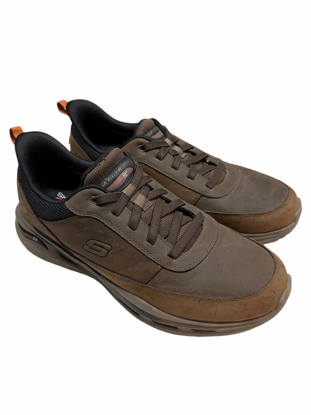 Skechers Slip-ins Arch Fit Sneakers Brown Leather Mens 11 Slip On shoes SN210981
